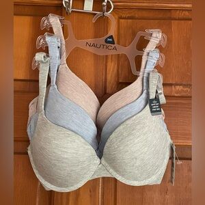 NWT NAUTICA 3-pack super soft comfort strap bras size 34C.
